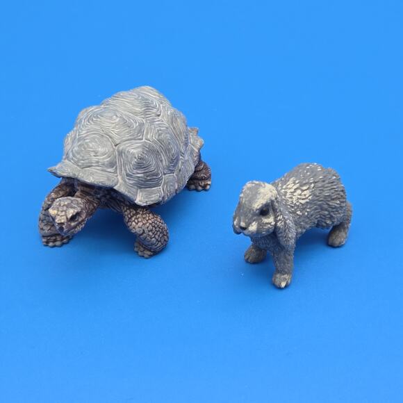 Schleich Other - Schleich Tortoise & Hare Figure Set Wildlife Animal Toy Lot 2 PVC